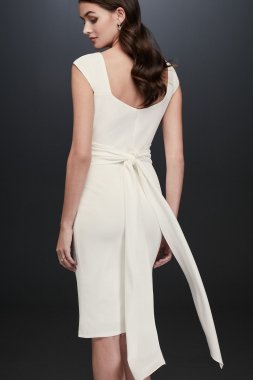 Cap Sleeve Short Jersey Dress with Back Tie 262552