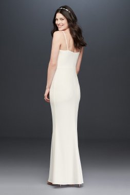 Deep-V Illusion Panel Spaghetti-Strap Dress Marina 263485D