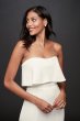 Flounce Top Stretch Crepe Strapless Sheath Dress 390X