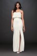 Flounce Top Stretch Crepe Strapless Sheath Dress 390X