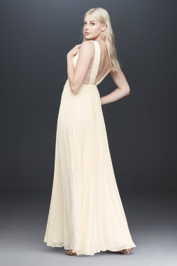 Allegra Deep-V Pleated Dress4B450101FM