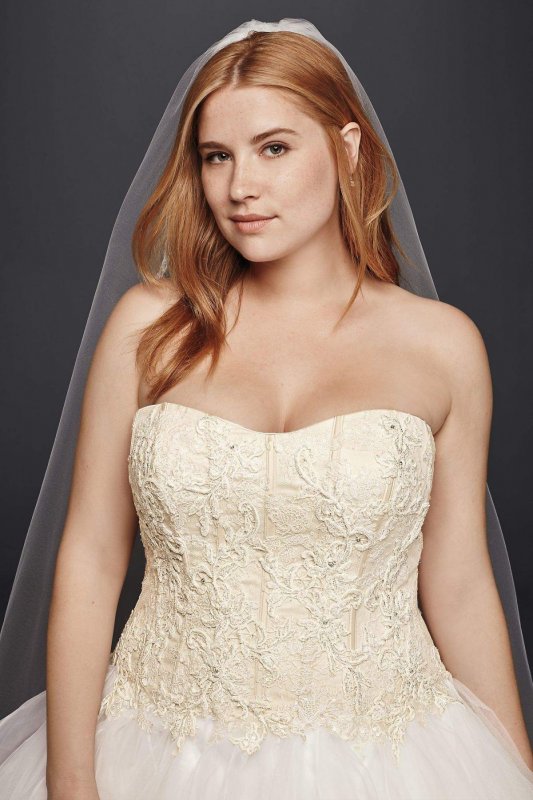 Extra Length Ruffled Organza Skirt Wedding Dress 4XL8CWG568