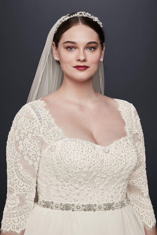 Plus Size Beaded Lace Wedding Dress 4XL8CWG731