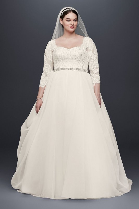 Plus Size Beaded Lace Wedding Dress 4XL8CWG731