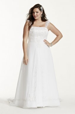 Satin Wedding Dress with Detachable Cap Sleeves Collection 4XL9NTV9010