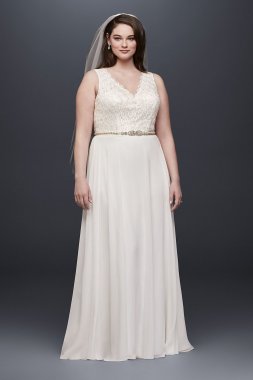 V-Neck Lace Mermaid Plus Size Wedding Dress Collection 4XL9NTWG3835