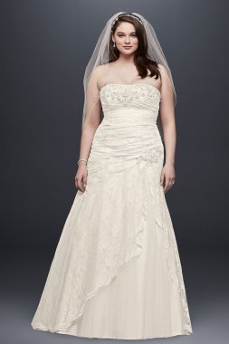 Lace Plus Size Wedding Dress with Side Split Collection 4XL9NTYP3344