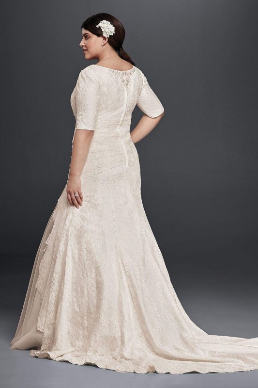 Lace Plus Size Wedding Dress with Elbow Sleeves Collection 4XL9SLYP3344