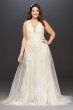 A-Line Tulle Plus Size Wedding Dress with V-Neck 4XL9SWG722