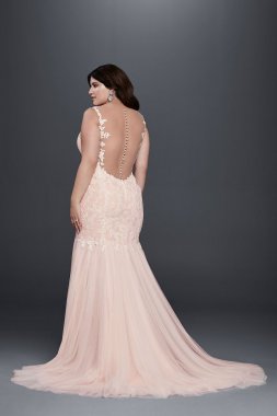 Plus Size Beaded Trumpet Wedding Dress 4XL9SWG723