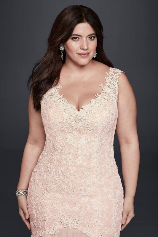 Plus Size Beaded Trumpet Wedding Dress 4XL9SWG723