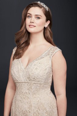 All Over Beaded Trumpet Plus Size Wedding Dress Collection 4XL9T9612