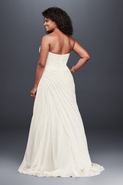 Draped Chiffon Strapless Plus Size Wedding Dress Collection 4XL9V3540