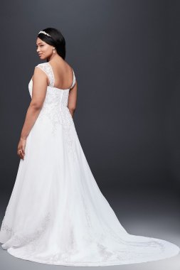 Extra Length A-line with Chiffon Split Overlay Collection 4XL9V9010
