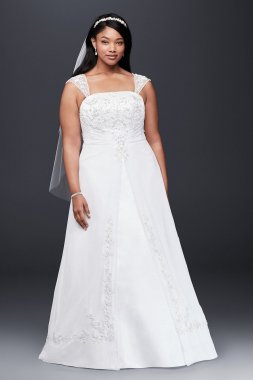 Extra Length A-line with Chiffon Split Overlay Collection 4XL9V9010