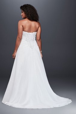 Chiffon Plus Size Wedding Dress with Beaded Bodice Collection 4XL9V9409