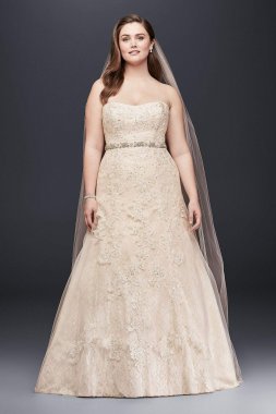 Jewel Lace A-Line Beaded Wedding Dress 4XL9WG3755