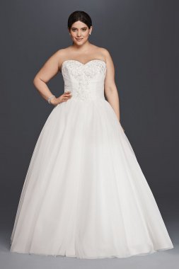 Plus Size Wedding Dress with Tulle Cascade Collection 4XL9WG3804