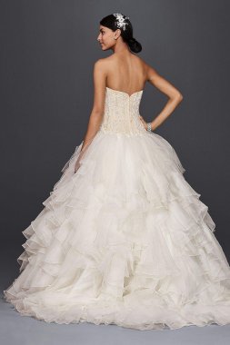 Extra Length Organza Ruffle Skirt Wedding Dress 4XLCWG568