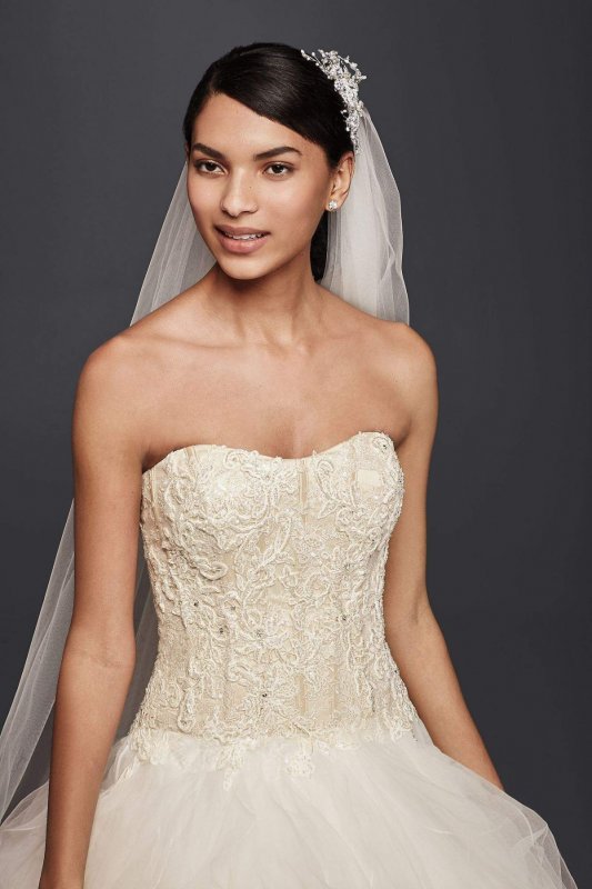 Extra Length Organza Ruffle Skirt Wedding Dress 4XLCWG568