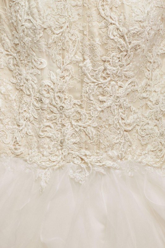 Extra Length Organza Ruffle Skirt Wedding Dress 4XLCWG568