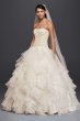 Extra Length Organza Ruffle Skirt Wedding Dress 4XLCWG568