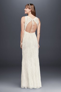 All Over Lace Wedding Dress with Tank Sleeves 4XLKP3783