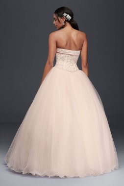 Extra Length Satin Beaded Bodice Wedding Dress Collection 4XLNT8017