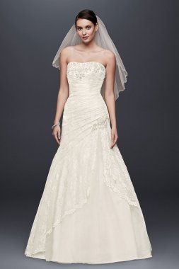 Lace Side Split Wedding Dress with Beading Detail Collection 4XLNTYP3344