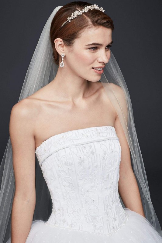 Extra Length Strapless Wedding Dress with Beading Collection 4XLT8017