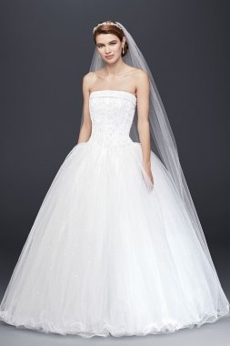 Extra Length Strapless Wedding Dress with Beading Collection 4XLT8017