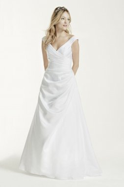 Extra Length Off Shoulder Wedding Dress with Drape Collection 4XLT9861