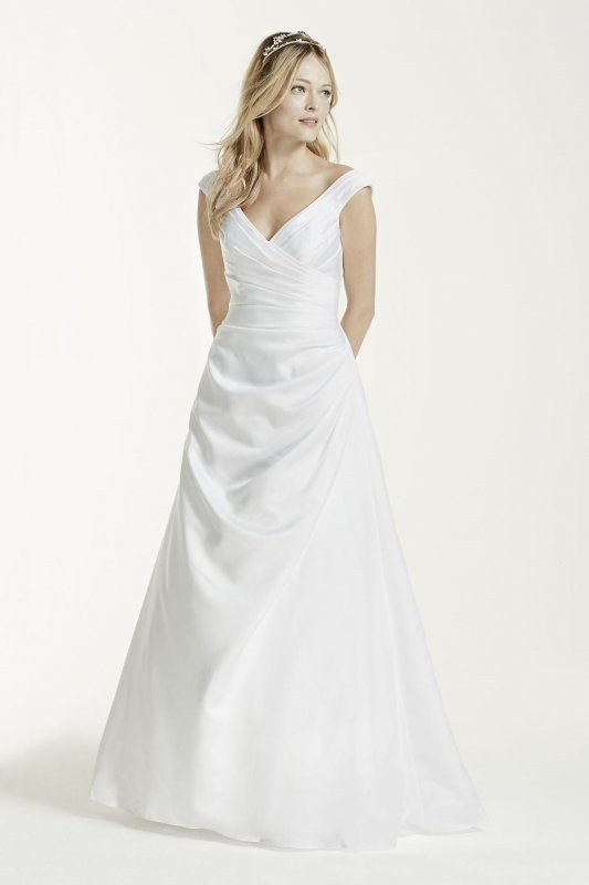 Extra Length Off Shoulder Wedding Dress with Drape Collection 4XLT9861