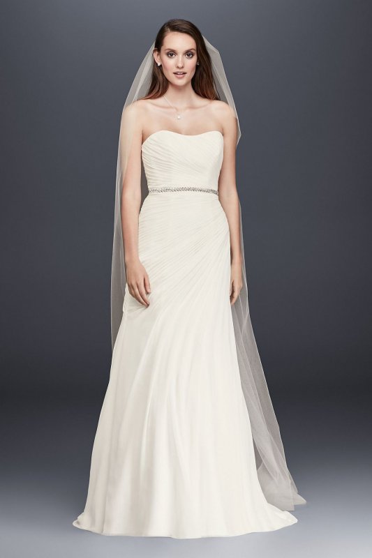 Chiffon Wedding Dress with Asymmetrical Draping Collection 4XLV3540