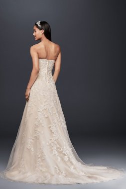 Strapless Tulle A-line Wedding Dress with Lace Collection 4XLV3587