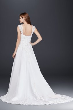 Extra Length Chiffon Cap Sleeve Wedding Dress Collection 4XLV9010