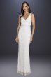 Bella V-Neck Lattice-Beaded Tulle Tank Gown 51006