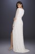 Blair Long-Sleeve Beaded Surplice Sheath Gown 51007