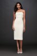 Strapless Stretch Crepe Short Dress with Flounce Bardot 53007DB