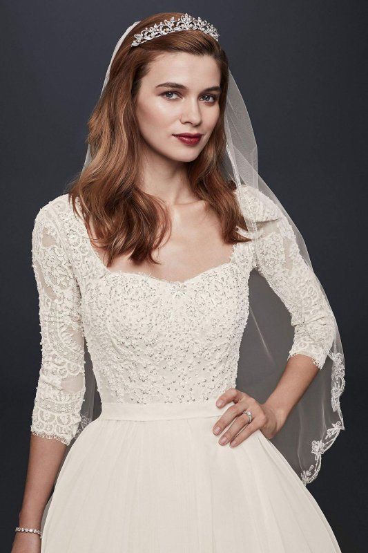 Petite Beaded Lace Wedding Dress 7CWG731