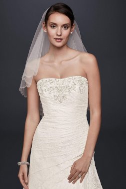 Petite Side Split Wedding Dress with All Over Lace Collection 7NTYP3344