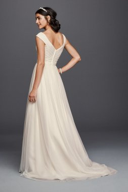Petite Tulle A-line Wedding Dress and Beaded Sash Collection 7WG3787