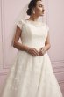 Cap Sleeve Tea Length Wedding Dress 8CMK513