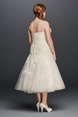 Tea Length Plus Size Wedding Dress 8CWG743