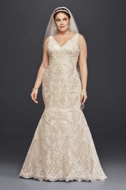 Plus Size Lace Trumpet Wedding Dress 8CWG747