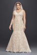 Plus Size Lace Trumpet Wedding Dress 8CWG747