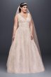 Appliqued Tulle-Over-Lace Plus Size Wedding Dress 8CWG792