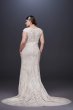Cap Sleeve Plunging V-Neck Plus Size Wedding Dress 8CWG807