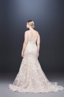 Ballerina Bodice 3D Floral Plus Size Wedding Dress 8CWG814