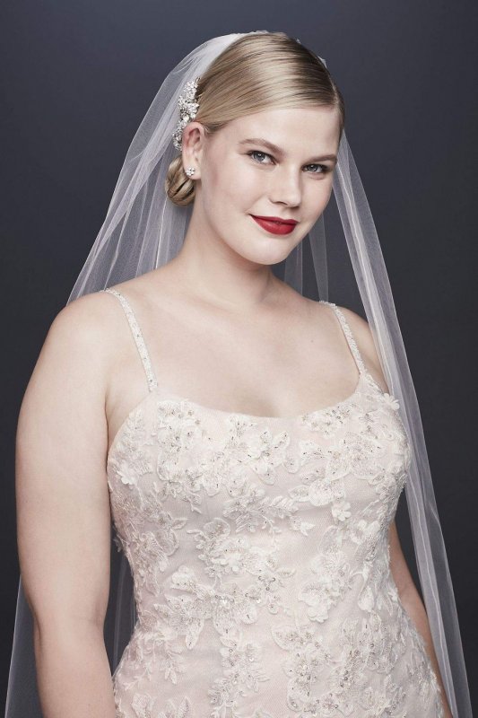 Ballerina Bodice 3D Floral Plus Size Wedding Dress 8CWG814